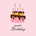 Happy holiday baked cakes with candles vector