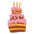 Happy holiday baked cakes with candles vector