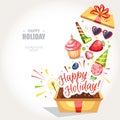 Happy holiday box Royalty Free Stock Photo