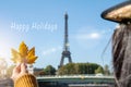 Happy holidays autumn day travel to wonderful city on sunny day