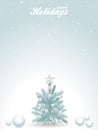 Happy holidays blue background with Christmas tree Royalty Free Stock Photo