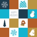 'Happy Holidays' card / Holiday Icons Royalty Free Stock Photo