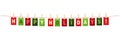 HAPPY HOLIDAYS colorful letters pinned to string with pegs Royalty Free Stock Photo