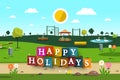 Happy Holidays Design with Empty Playground