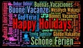 Happy holidays in different languages Royalty Free Stock Photo