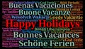 Happy holidays in different languages word cloud Royalty Free Stock Photo