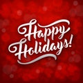 Happy Holidays. Holiday greeting beautiful lettering text vector illustration