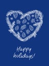 Happy holidays. Merry Christmas and Happy New Year greeting card.