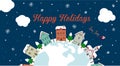 Happy holidays , Merry christmas vector banner  illustration Royalty Free Stock Photo