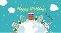 Happy holidays , Merry christmas vector banner  illustration Royalty Free Stock Photo