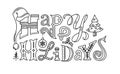 Happy holidays outline typography
