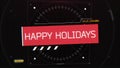 Happy Holidays sign on bold red background brings seasonal cheer