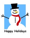 Happy Holidays Snowman Royalty Free Stock Photo