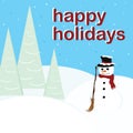 Happy Holidays - Snowman Royalty Free Stock Photo