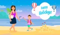 Happy Holidays Travel Postcard with Lettering Royalty Free Stock Photo