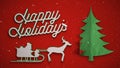 Happy Holidays Tree Unfold Background Royalty Free Stock Photo