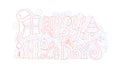 Happy holidays vector color outline typography