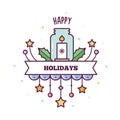 Happy Holidays. Vector illustration.