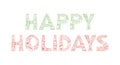 Happy holidays vector outline typography