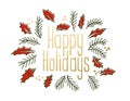 Happy Holidays vintage greeting card Royalty Free Stock Photo