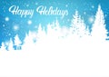 Happy Holidays Winter Mountain Forest Landscape Background, Pine Snow Trees Woods Royalty Free Stock Photo