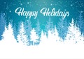 Happy Holidays Winter Mountain Forest Landscape Background Royalty Free Stock Photo