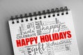 Happy Holidays word cloud collage Royalty Free Stock Photo