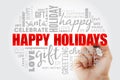 Happy Holidays word cloud collage Royalty Free Stock Photo