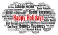 Happy holidays word cloud in different languages Royalty Free Stock Photo