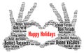 Happy holidays word cloud in different languages Royalty Free Stock Photo