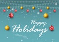 Happy holidays we with you season greeting card white text isolated vector brush Royalty Free Stock Photo