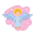 Happy holy angel cartoon. vector Royalty Free Stock Photo