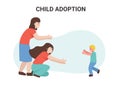 Female family adopted a child