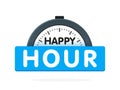 Happy hour alarm clock design, vector illustration