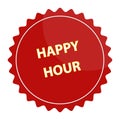 happy hour badge on white Royalty Free Stock Photo