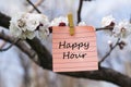 Happy hour in memo Royalty Free Stock Photo