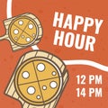 Happy hour at pizzeria, pizza bakery offers banner