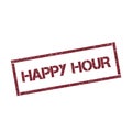 Happy hour rectangular stamp. Royalty Free Stock Photo