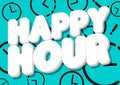 Happy Hour, sale tag, poster design template, discount  bannerr, vector illustration Royalty Free Stock Photo