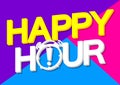 Happy Hour, sale tag, poster design template, discount  bannerr, vector illustration Royalty Free Stock Photo