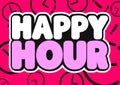 Happy Hour, sale tag, poster design template, discount isolated sticker, vector illustration Royalty Free Stock Photo