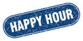 happy hour sign. happy hour grunge stamp. Royalty Free Stock Photo