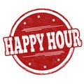 Happy hour sign or stamp Royalty Free Stock Photo