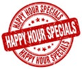 happy hour specials red stamp Royalty Free Stock Photo
