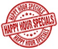 happy hour specials red stamp Royalty Free Stock Photo