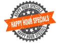 happy hour specials round grunge stamp. happy hour specials Royalty Free Stock Photo