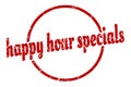 happy hour specials sign. happy hour specials round vintage stamp. Royalty Free Stock Photo