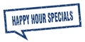 happy hour specials speech bubble. Royalty Free Stock Photo