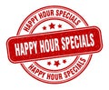 happy hour specials stamp. happy hour specials round grunge sign. Royalty Free Stock Photo