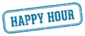happy hour stamp. happy hour rectangular stamp on white background Royalty Free Stock Photo